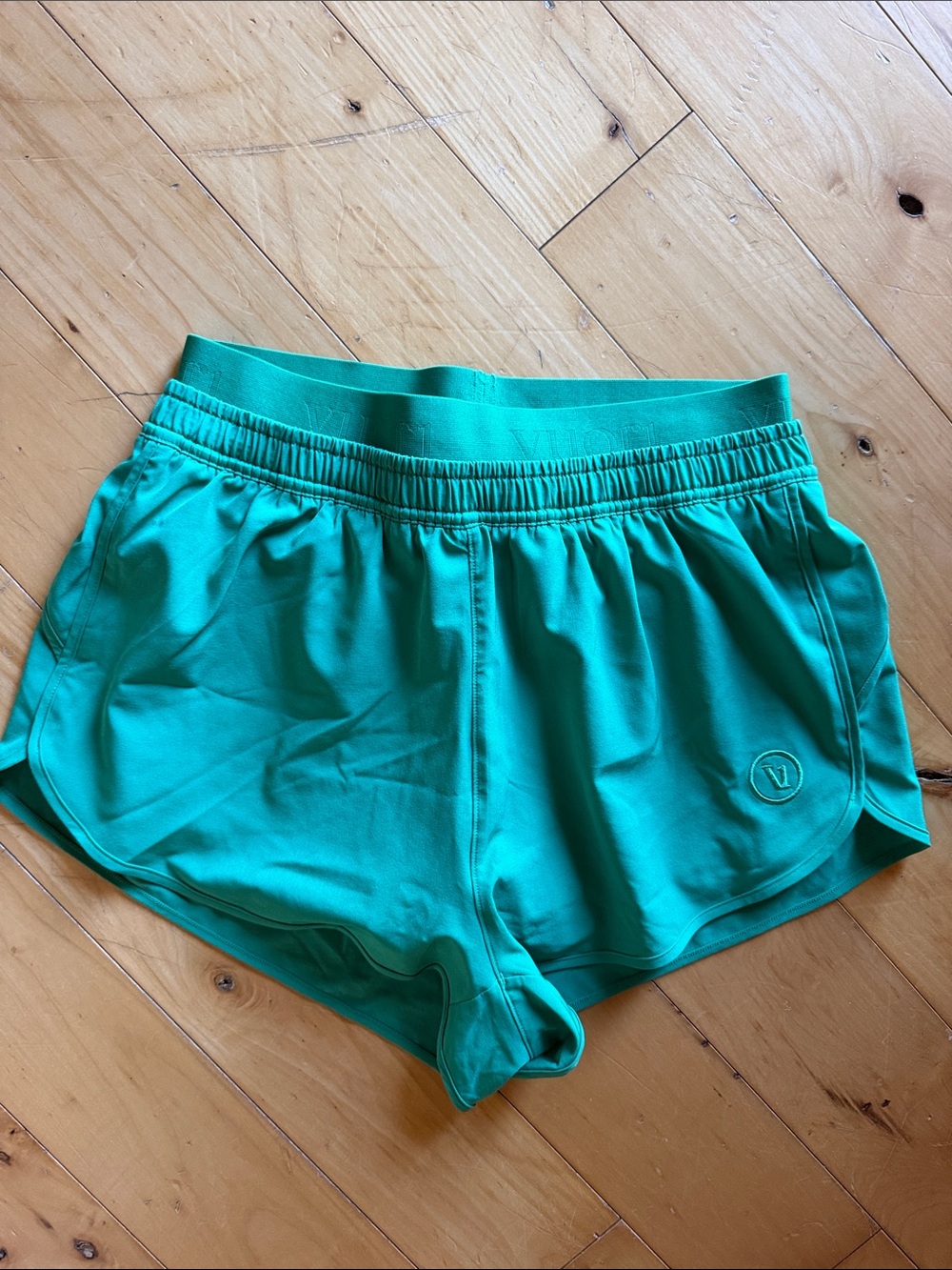 Women's Athletic Shorts in Teal with Elastic Waistband